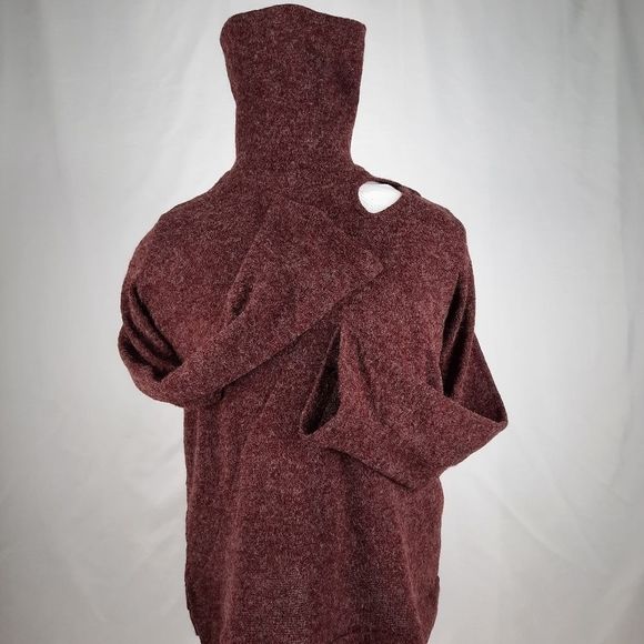 143 Story Line Up Angora blend sweater long sleeve turtleneck maroon knockout - Picture 10 of 16